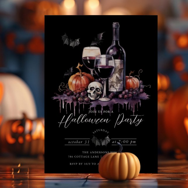 Elegant Halloween Cocktail Party Inbjudningar (Skapare uppladdad)
