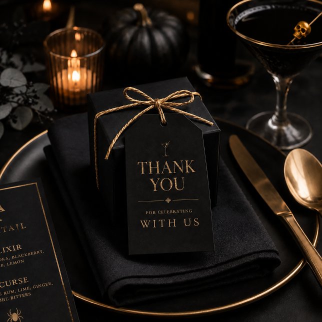 Elegant Halloween Cocktail Party Presentetikett (Skapare uppladdad)