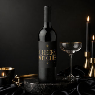 Elegant Halloween Cocktail Party Vinflaska Etikett