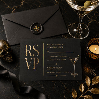 Elegant Halloween Cocktail RSVP infogningskort OSA Kort