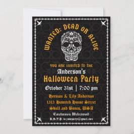 Elegant Halloween Dödskalle Inbjudan