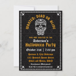 Elegant Halloween Dödskalle Inbjudan