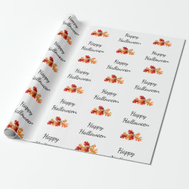 Elegant Halloween Fall Foliage Red Orange Löv Presentpapper