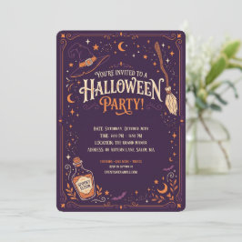 Elegant Halloween-fest för häxor Inbjudan