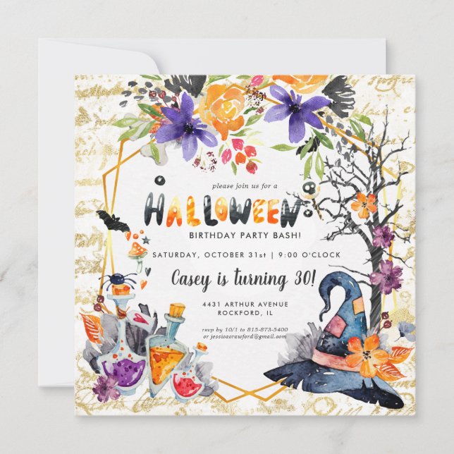 Elegant Halloween-fest inbjudan (Framsida)