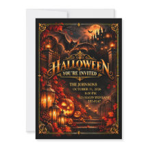 Elegant Halloween-fladdermusfest-inbjudan