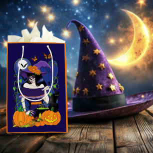 Elegant Halloween Häxa Sockerskalle Lila