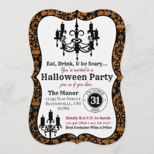 Elegant Halloween-inbjudan - Hallow Kväll Party Inbjudningar