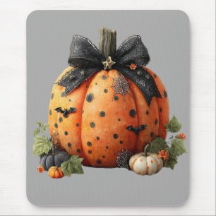 Elegant Halloween Pumpkin med Black Bow Musmatta