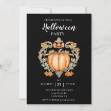 Elegant Halloween Pumpkin Party-inbjudan