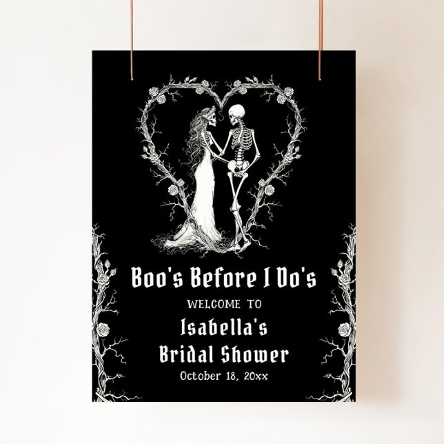 Elegant Halloween Skeleton Möhippa Välkommen Poster (Skapare uppladdad)