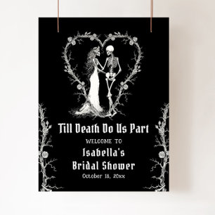 Elegant Halloween Skeleton Möhippa Välkommen Poster