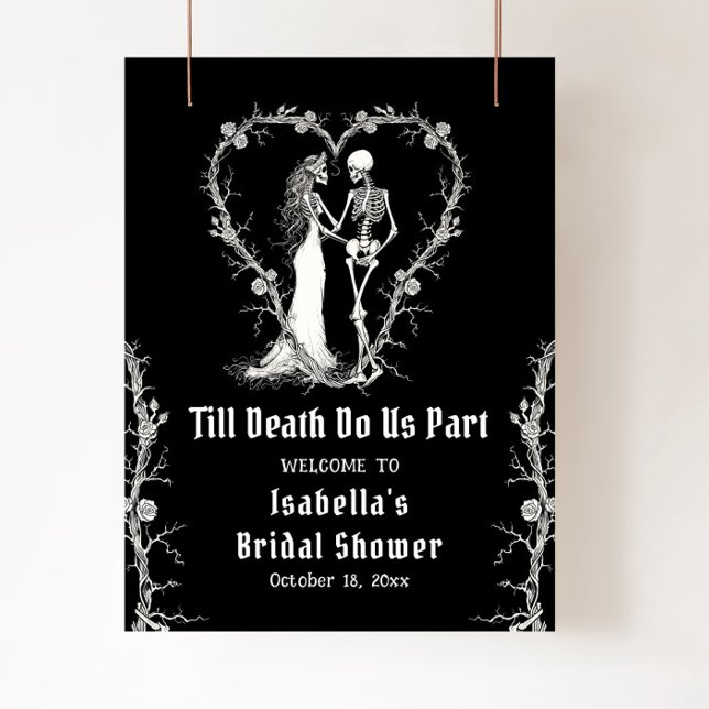Elegant Halloween Skeleton Möhippa Välkommen Poster (Skapare uppladdad)