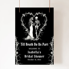 Elegant Halloween Skeleton Möhippa Välkommen Poster