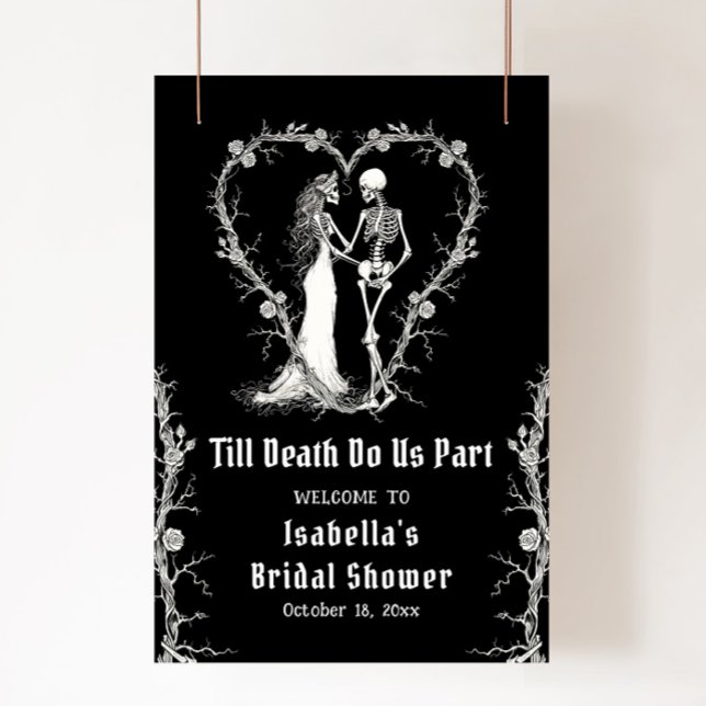 Elegant Halloween Skeleton Möhippa Välkommen Poster (Skapare uppladdad)