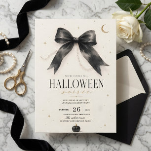 Elegant Halloween-soaré   Lyxsvart Julkort