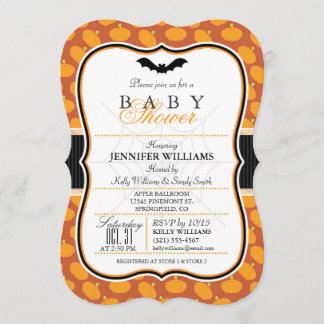 Elegant Halloween Theme Baby Shower Inbjudan