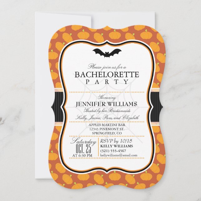 Elegant Halloween Theme Bachelorette Party Inbjuda Inbjudningar (Framsida)