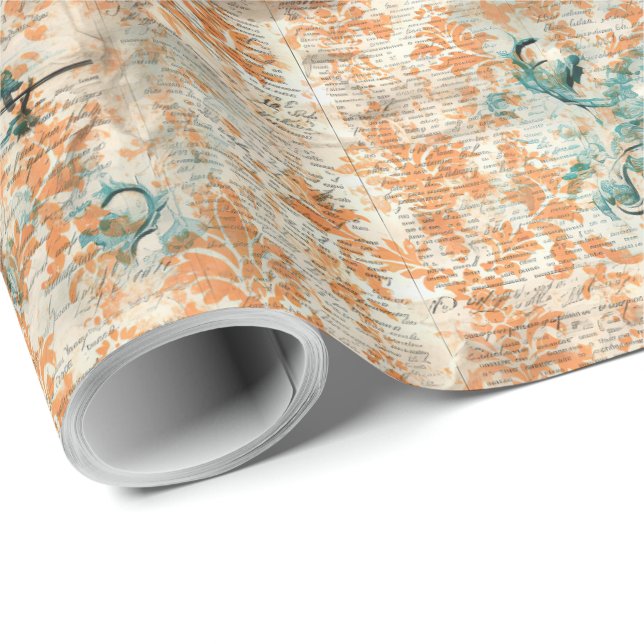 Elegant Halloween Toile Presentpapper (Rullad Hörn)