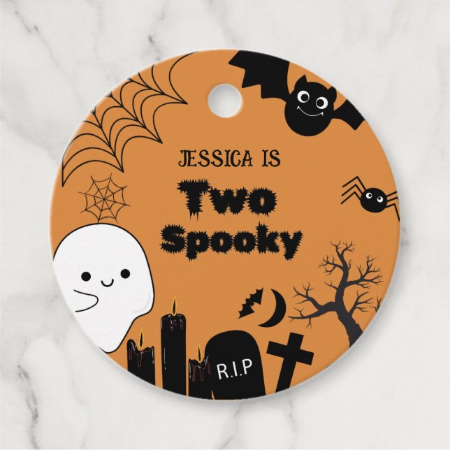 Elegant Halloween två-Födelsedagsfester Gåvor Etiketter (Framsida)