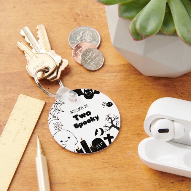Elegant Halloween två-Födelsedagsfester Nyckelring (Skrivbord)