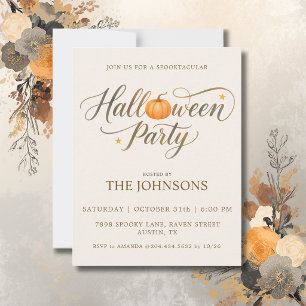 Elegant Halloweenfest med handritade bokstäver Inbjudningar