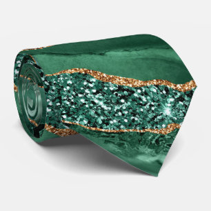 Elegant halsduk Agatgrön Guldglitter Marmor Slips