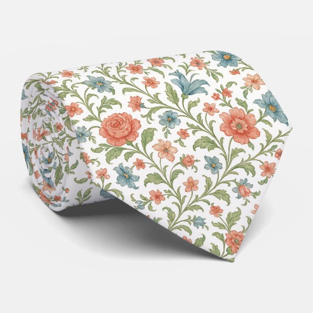 Elegant halsduk med blomsterkonst mönster slips (Rullad)