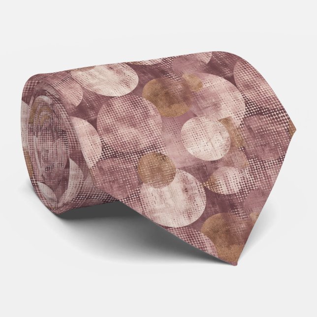 Elegant halsduk med enkelt mauve & guldmönster slips (Rullad)