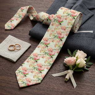 Elegant halsduk med mönster i antika rosor slips