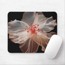 Elegant halvgenomskinlig blomma på svart musmatta