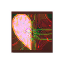 Elegant Halvhjärtans Abstrakt Art Rosa Grönt Red