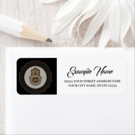 Elegant hamsa hand returadress etikett