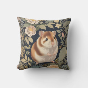 Elegant Hamster William Morris Inspired Blommigt Kudde