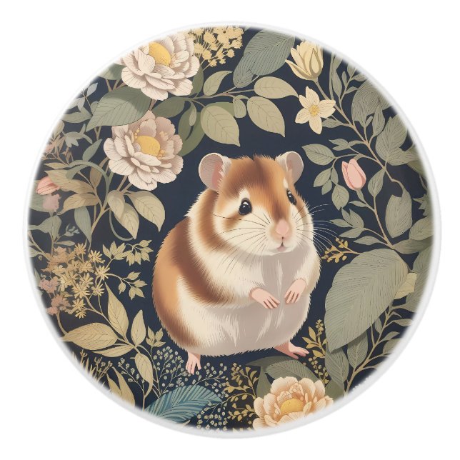Elegant Hamster William Morris Inspirerad Blomma Knopp (Framsidan)
