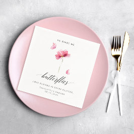 Elegant Han Ger Mig Fjärilar Blommig Pappersservett