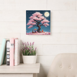 Elegant Hanami Cherry Blossom Wall Clock Fyrkantig Klocka