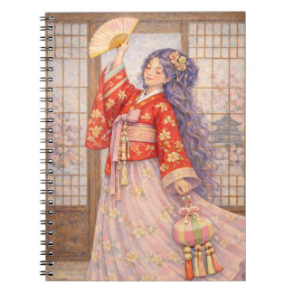 Elegant Hanbok med fläkt Anteckningsbok