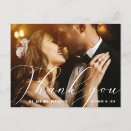 Elegant Hand Calligraphy Photos Bröllop Tack Vykort