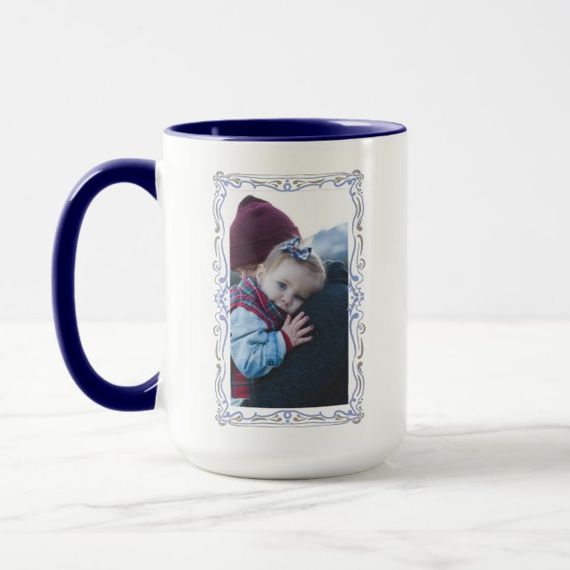 Elegant Hand Drawn Frame Custom Image Mugg (Vänster)