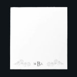 Elegant Hand-Drawn Jasmine Monogram Anteckningsblo Anteckningsblock<br><div class="desc">Elegant Hand- Drawn Jasmine Monogram Anteckningsblock.</div>