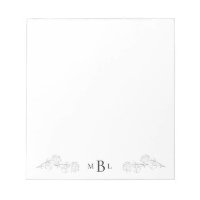 Elegant Hand-Drawn Jasmine Monogram Anteckningsblo