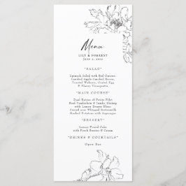 Elegant Hand-Drawn Pencil Blommigt Menu Meny