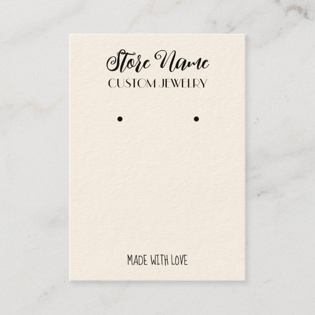 Elegant Hand gjorde visning för öronring Visitkort (Framsida)