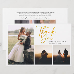 Elegant Hand-Lettered Bröllop Photos Tack Brevpapper