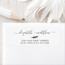 Elegant Hand Lettered Bröllop Return-adressetikett