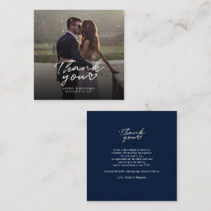 Elegant Hand-Lettered Bröllopsdag Photo Tack Anteckningskort