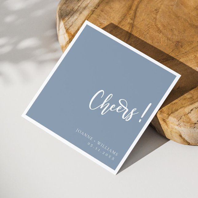 Elegant Hand-Lettered Cheers Bröllop Napkins Pappersservett (Personalized Elegant Hand-Lettered Cheers Wedding Napkins)