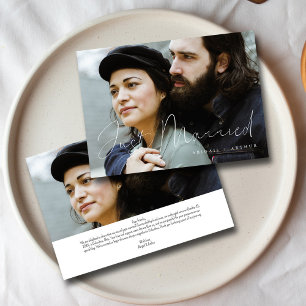 Elegant Hand-Lettered Ny gifta Bröllop-foto Meddelande