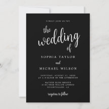 Elegant Hand Lettering Black White Bröllop